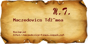 Maczedovics Tímea névjegykártya