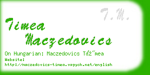 timea maczedovics business card